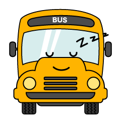 寝るスクールバス