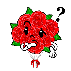 考えるバラ花束