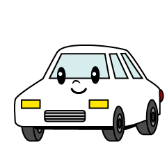 かわいい驚く白い車のイラスト素材 Illustcute