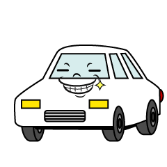 ニヤリの白い車