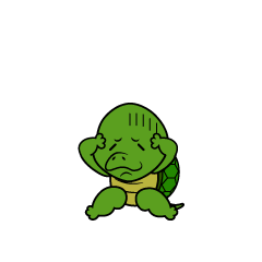 落ち込むカメ