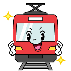 煌く赤い電車