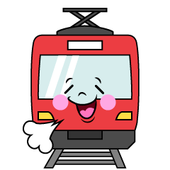 リラックスする赤い電車