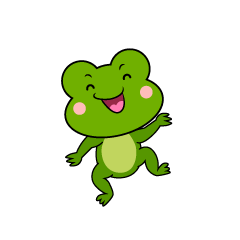笑顔のカエル