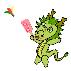羽根付きする龍