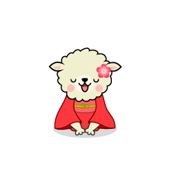 Bowing Sheep in Kimono