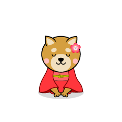 Bowing Dog in Kimono