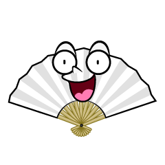 驚く扇子