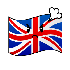 怒るイギリス国旗