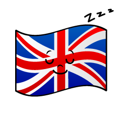 寝るイギリス国旗