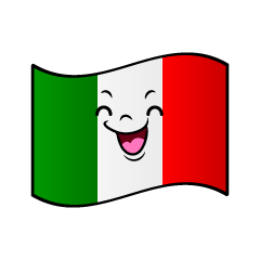 笑顔のイタリア国旗