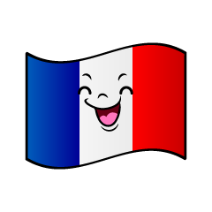 笑顔のフランス国旗