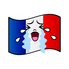 泣くフランス国旗