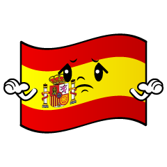 困るスペイン国旗