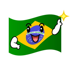 指差すブラジル国旗