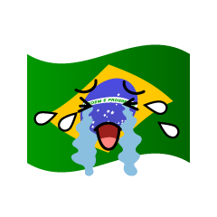 泣くブラジル国旗