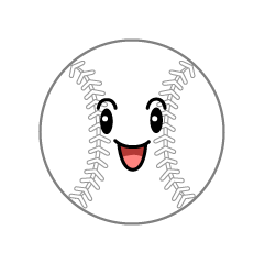 笑顔の白ソフトボール