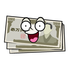 驚く一万円札
