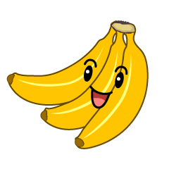 笑顔のバナナ房