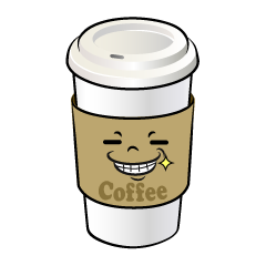 ニヤリの紙カップコーヒー