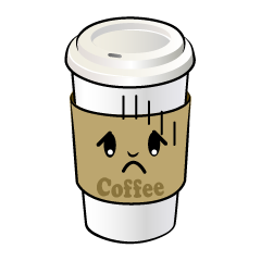 落ち込む紙カップコーヒー