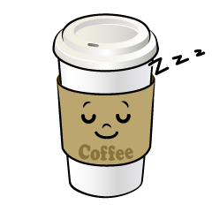 寝る紙カップコーヒー