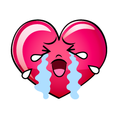 泣くピンクハート